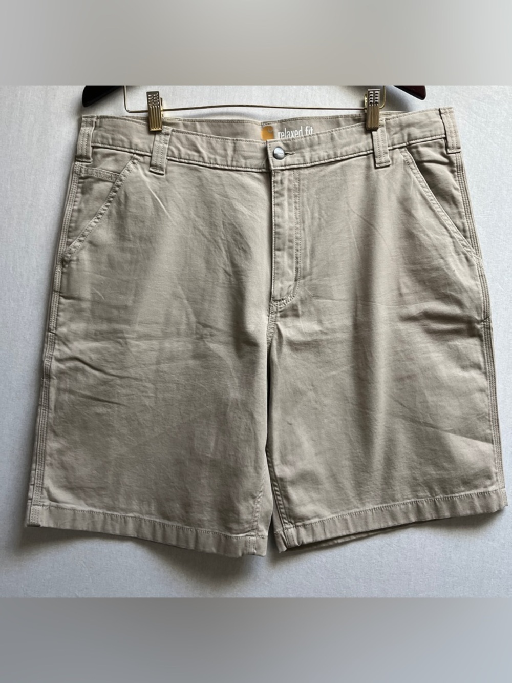 Carhartt Rugged Flex Rigby Work Shorts Relaxed Fit Tan Size 40